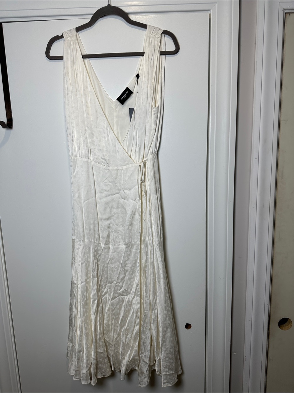 The Kooples Cream Wrap-Style Midi Dress (28)